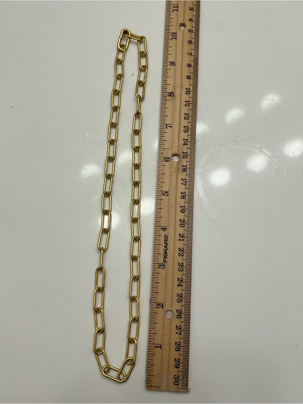 Gold Tone Chain Link Necklace with ‘M’ imprint 21”